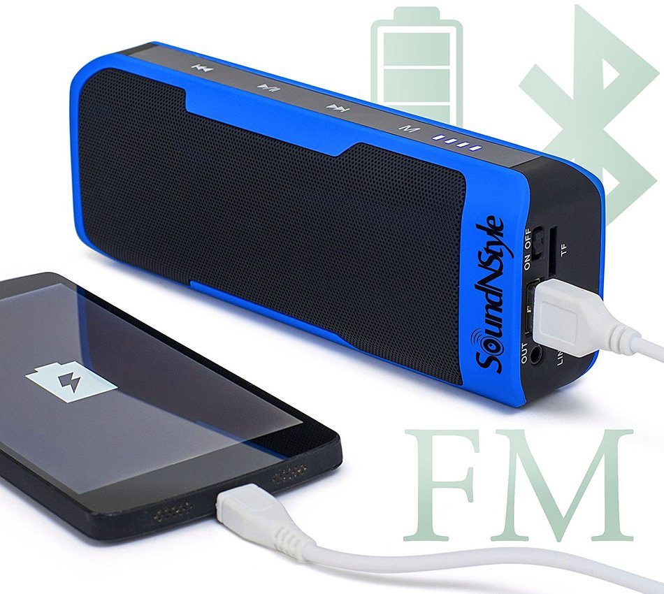 Portable Bluetooth Speaker- 4000mAh Power Bank- FM Radio- Micro SD Card Port MP3 Player All In One Portable Gadget...
