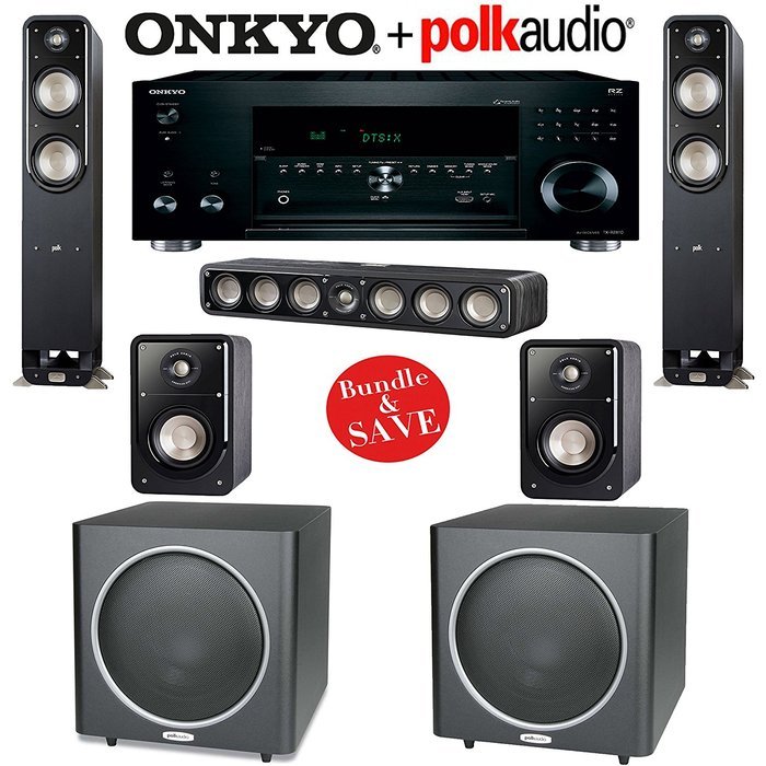Polk Audio Signature S55 5.2 Home Theater System with Onkyo TX-RZ810 7.2-Ch Network AV Receiver