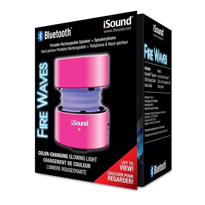 iSound Fire Waves Bluetooth Speaker with microphone and changing LED light effects (black) N16