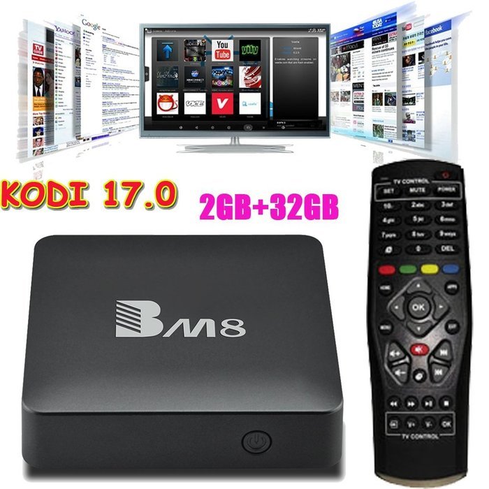 Vipwind BM8 Smart Android 6.0 TV Box Amlogic S905X Quad Core 2GB/32GB KODI 17.0 XBMC 4K HDMI 2.4G&5G WiFi Miracast...