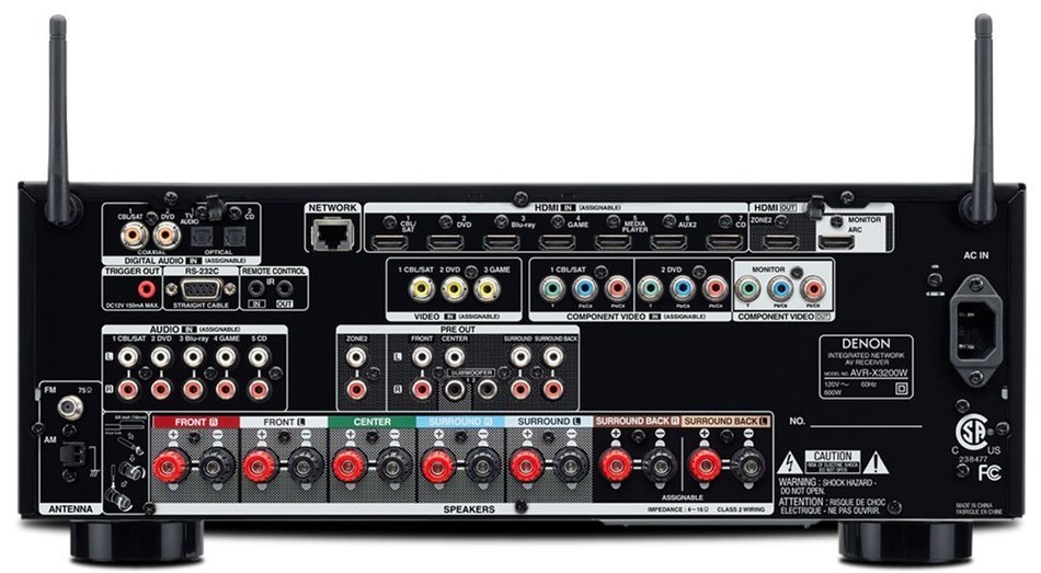 Denon AVR-X3200W Receiver Bundle with Paradigm Cinema 100 CT Speaker System N3
