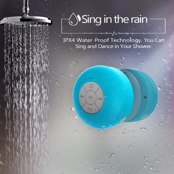 JEMMA Waterproof Bluetooth Speaker Wireless Shower Portable Hand-Free Call with Mic (Black) N9
