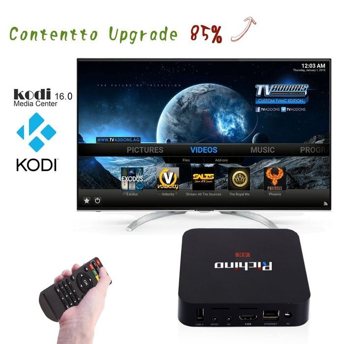 2016 New Richino MX Pro Amlogic S905 Kodi 16.0 Android Tv Box 8G ROM + 1G RAM (DDR3) Fully Loaded 1080p Quad Core... N3