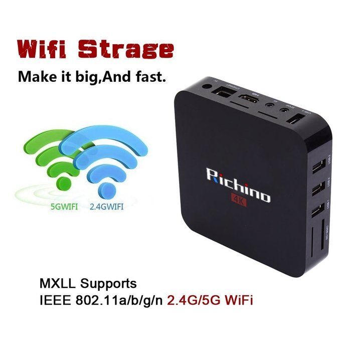 2016 New Richino MX Pro Amlogic S905 Kodi 16.0 Android Tv Box 8G ROM + 1G RAM (DDR3) Fully Loaded 1080p Quad Core... N4