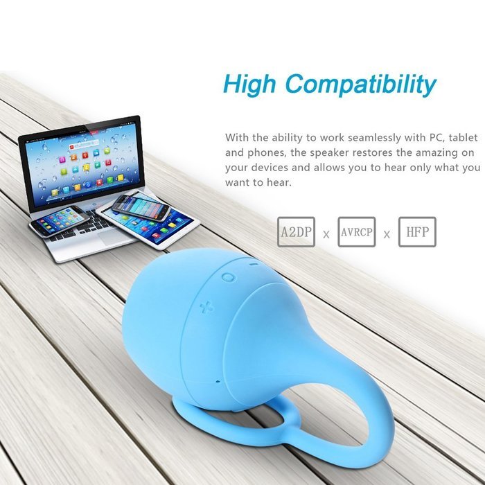 Bluetooth Speakers, MindKoo Portable Splashproof Bendable Wireless Speaker for Outdoor, Bathroom, Shower N6