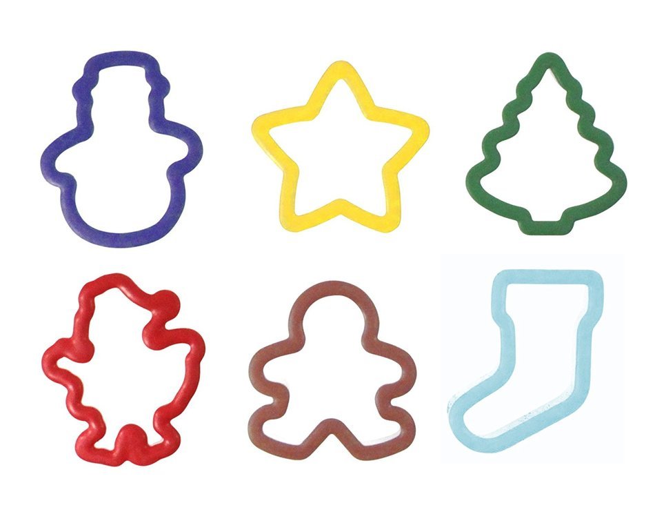 WILTON Grippy Cookie Cutter Set Of 6 - Christmas - New Colors