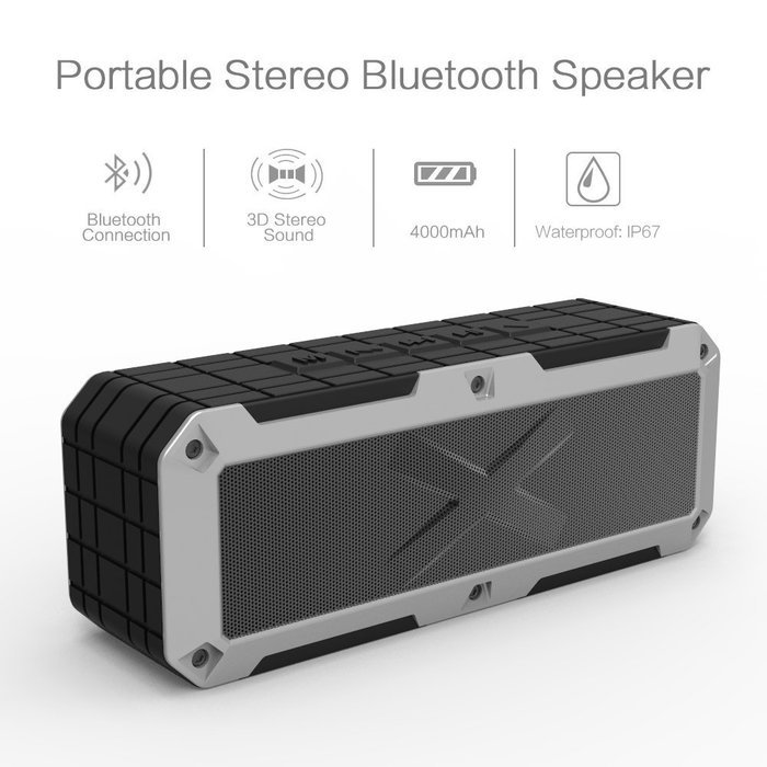 Elivebuy X2 Floatable 20W Bluetooth Speaker Outdoor Waterproof Shower Wireless Speaker with Dual Drivers, Build-in... N4