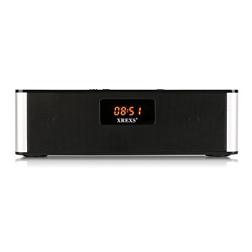 XREXS DY-27 Portable Wireless Bluetooth Stereo Speakers with Radio and Alarm Clock Built-in Microphone Hands-free... N3