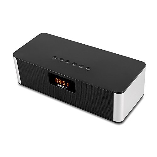 XREXS DY-27 Portable Wireless Bluetooth Stereo Speakers with Radio and Alarm Clock Built-in Microphone Hands-free... N4