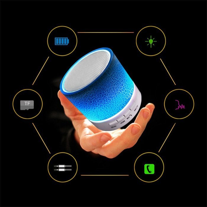 Smileto Mini Portable Wireless Bluetooth Speaker With coloful LED Ligths Bass Speaker Driver for iPhone iPad Smart... N5