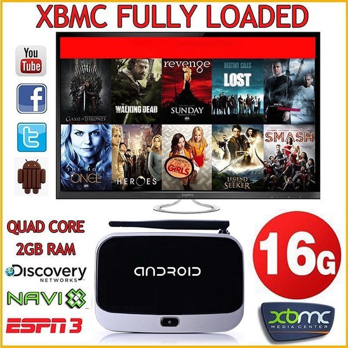 BESSKY Android 4.4 Smart TV BOX - XBMC Fully Loaded Quad Core 16GB WIFI 1080P HDMI N6