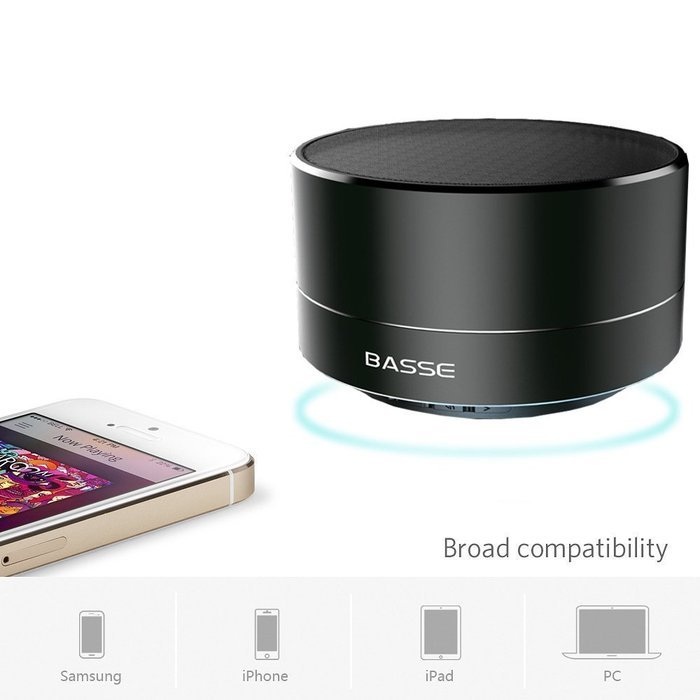 Basse Portable Bluetooth Speakers - Super Bass Mini Metal Wireless Speaker System For iPhone, Car, TV, Outdoors... N12
