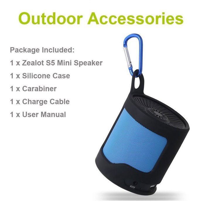 Zealot S5 Portable Bluetooth Speakers Mini Wireless Music Player via Micro SD Card/USB Reader/FM Radio Loud Super... N7