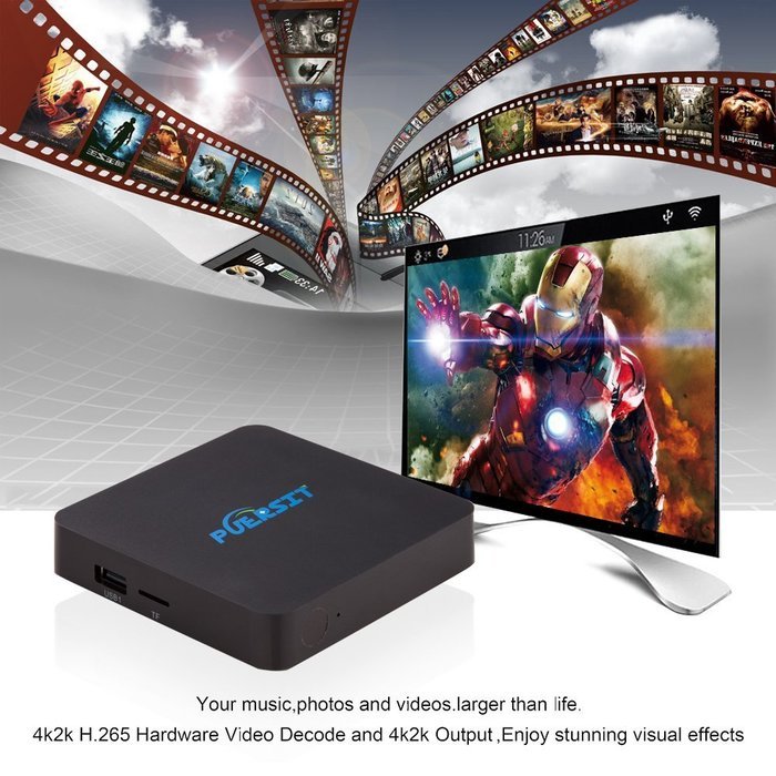 Puersit P-I9N Android 6.1 TV Box Built in 2.4G WIFI Amlogic S905X KODI 16.1 Quad Core 1GB/8GB, 3D, 4K, H.265,... N4