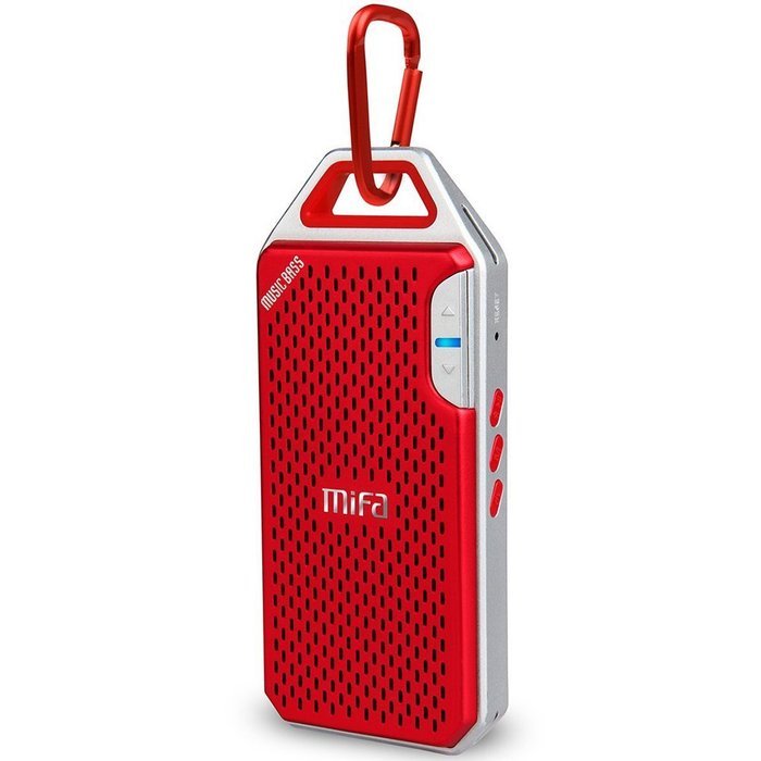MIFA F4 Ultra-light Wireless Bluetooth Speaker Red,With Mic,Micro SD,Hook ,And Aluminum Alloy Housing shock resistance...