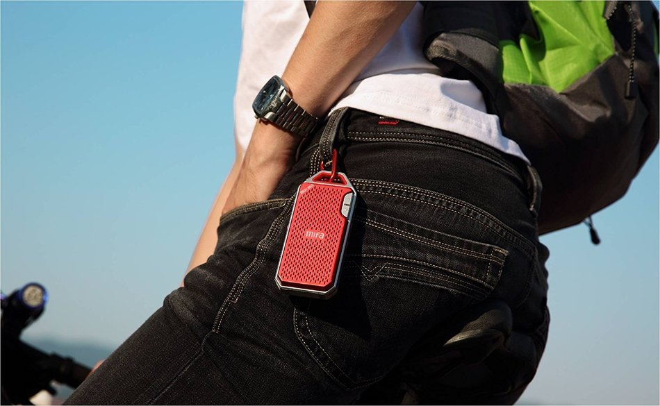 MIFA F4 Ultra-light Wireless Bluetooth Speaker Red,With Mic,Micro SD,Hook ,And Aluminum Alloy Housing shock resistance... N3