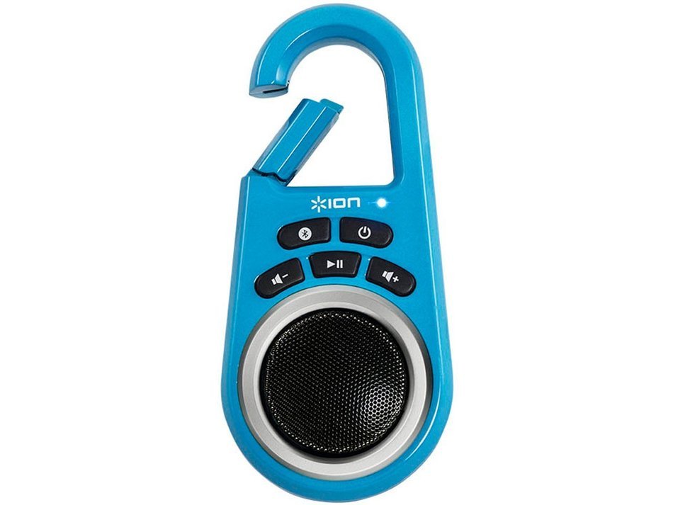 ION Clipster Ultra-Portable Bluetooth Speaker with Built-In Clip (Blue)
