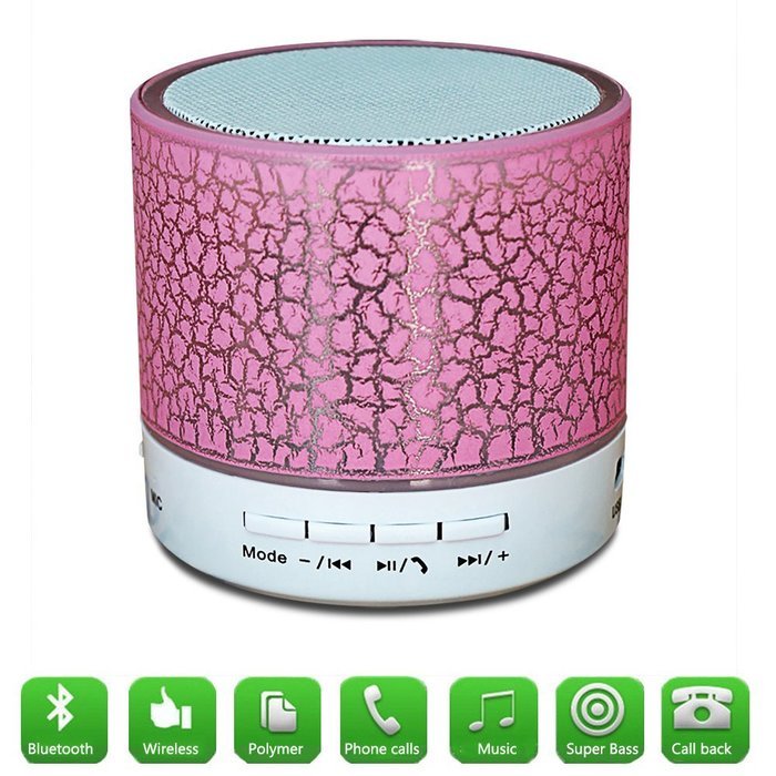 Mini Bluetooth Speaker,YANX Wireless Portable Cracked Layer Sound Box Subwoofer Speaker with Mic & Colorful LED...