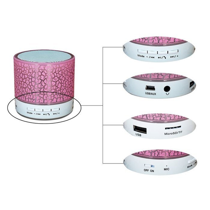 Mini Bluetooth Speaker,YANX Wireless Portable Cracked Layer Sound Box Subwoofer Speaker with Mic & Colorful LED... N2