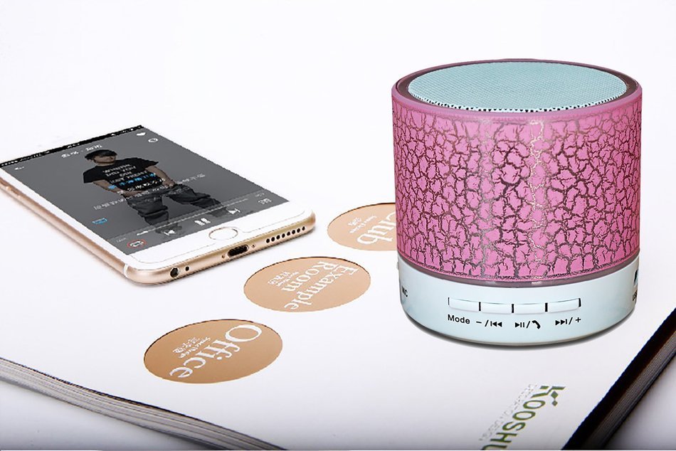 Mini Bluetooth Speaker,YANX Wireless Portable Cracked Layer Sound Box Subwoofer Speaker with Mic & Colorful LED... N4