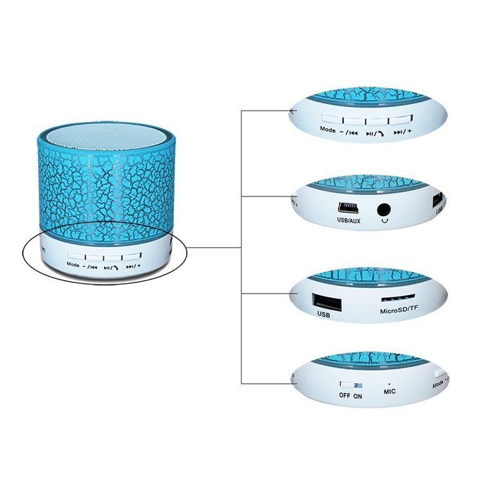 Mini Bluetooth Speaker,YANX Wireless Portable Cracked Layer Sound Box Subwoofer Speaker with Mic & Colorful LED... N10