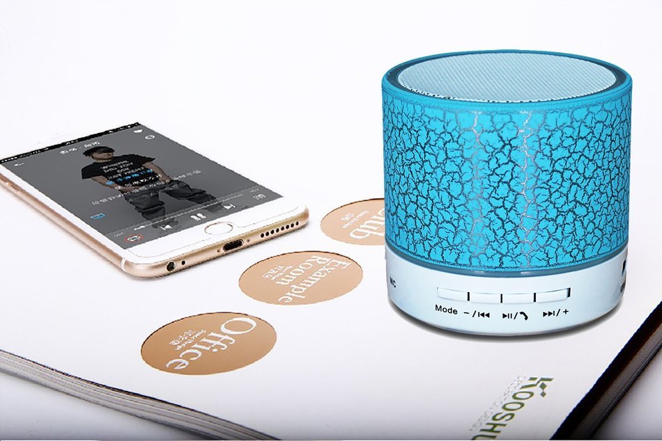 Mini Bluetooth Speaker,YANX Wireless Portable Cracked Layer Sound Box Subwoofer Speaker with Mic & Colorful LED... N12