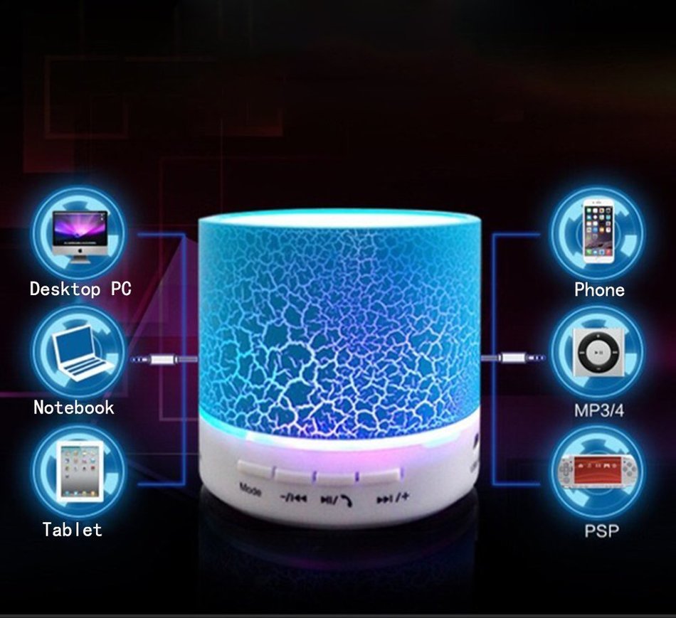 Mini Bluetooth Speaker,YANX Wireless Portable Cracked Layer Sound Box Subwoofer Speaker with Mic & Colorful LED... N13