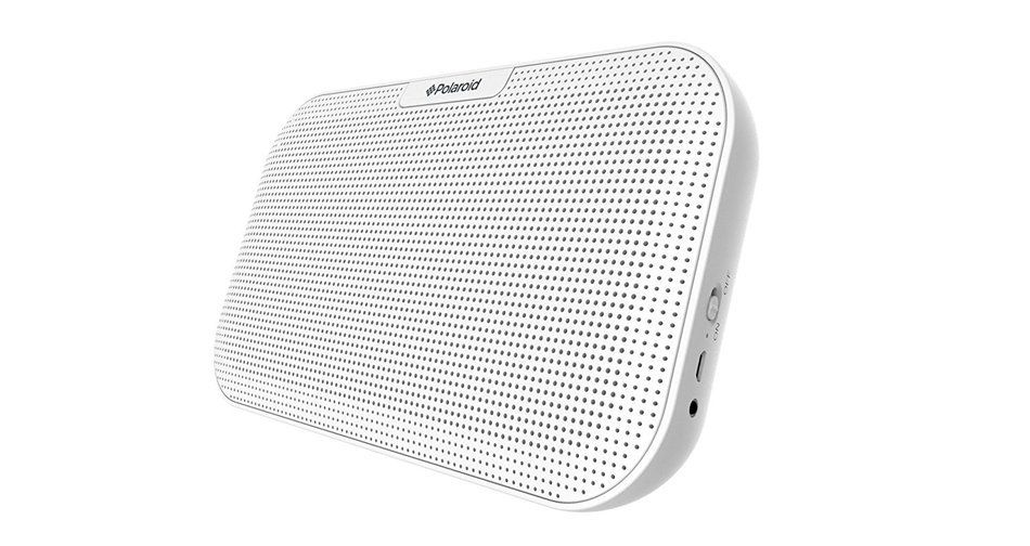 Polaroid Bluetooth Wireless Slim Stereo Speaker With Built-In Stand (White)