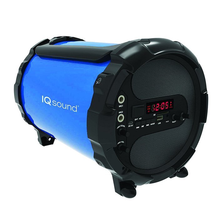SuperSonic Wireless Bluetooth Active HiFi Portable Speaker, Blue (IQ-1428 Blue)