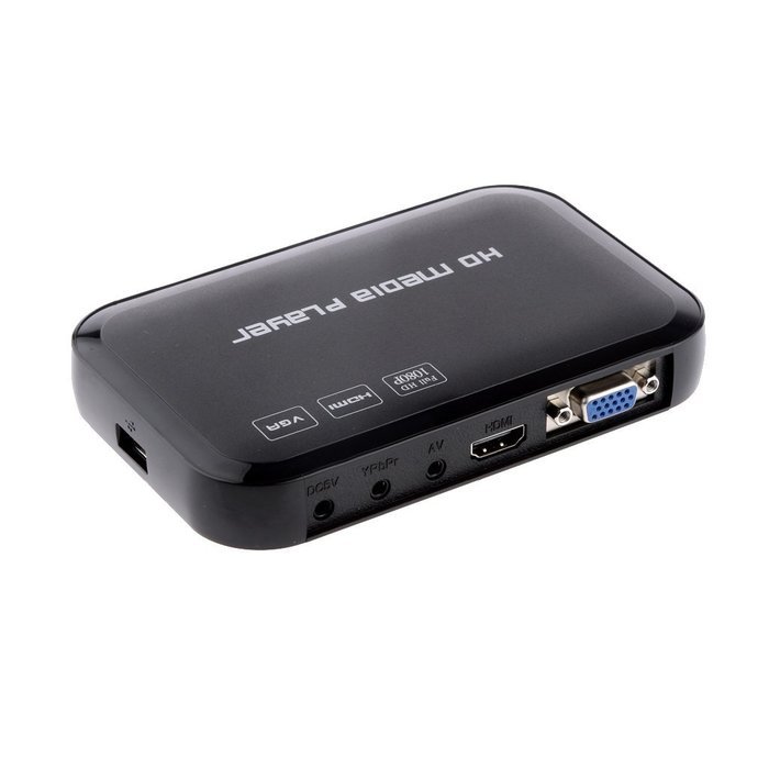 3D 1080P FHD TV Multi Media Player w.YPbPr/RCA/HDMI/AV/VGA for SD/MMC Cards USB Storage Drives