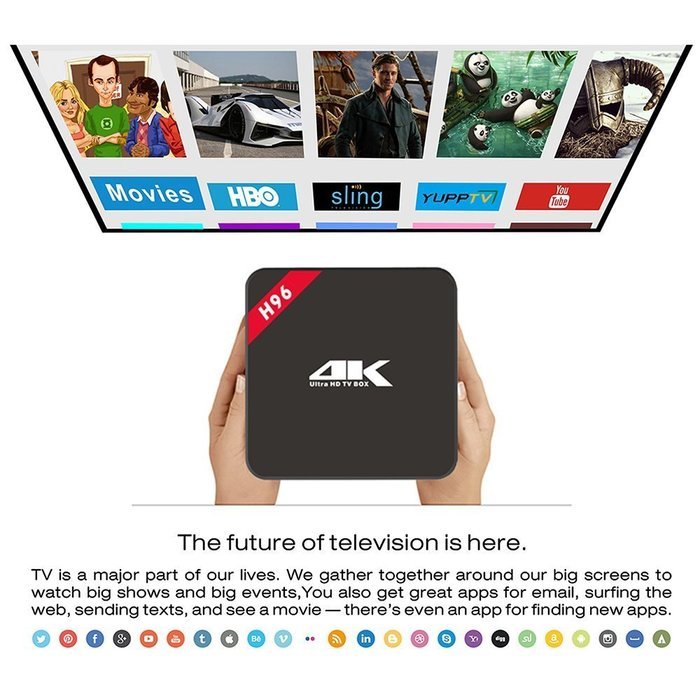 Lydats Streaming Media Player TV Box Android 4.4 HD Internet TVBox Quad-Core 1G/8G RK3229 XBMC UHD 4K 3D H.265... N7