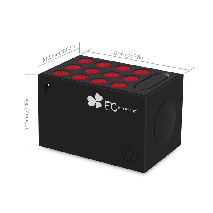 EC Technology Ultra Portable Wireless Bluetooth 6-10 Hours Playback time, IPX5 Water Resistant - Black&Red N7