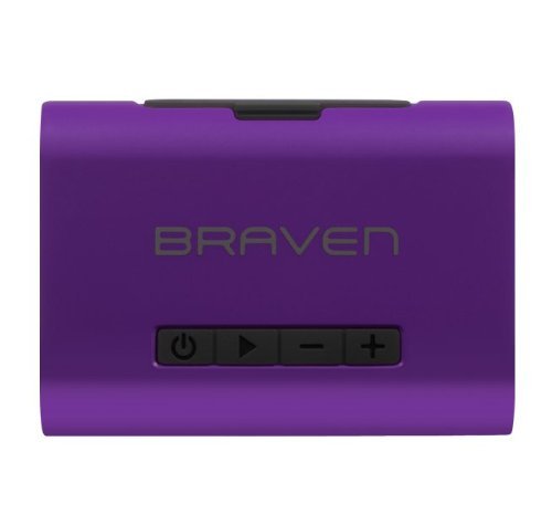 Braven 440 Water Resistant Portable Wireless Bluetooth Speaker with PowerBank (Purple) N2