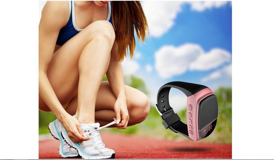 ETE Upgraded Multi-functional Bluetooth Watch Speaker: Mp3 Music Player, LED Display, Stopwatch, Alarm Clock,... N26