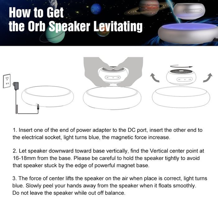 Levitation Speaker UPPEL Wireless Bluetooth Speaker With Lights Music Dancing Support Touch-sensitive Keys, Wireless... N6
