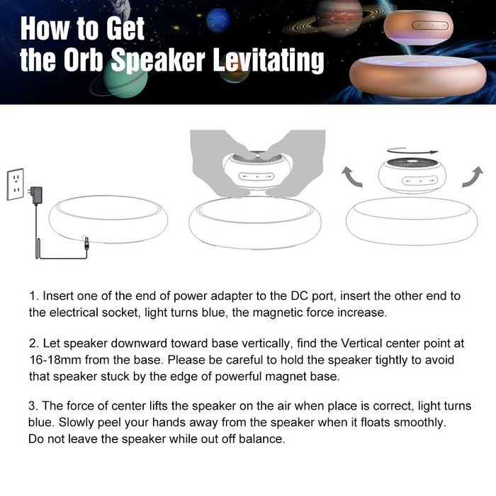 Levitation Speaker UPPEL Wireless Bluetooth Speaker With Lights Music Dancing Support Touch-sensitive Keys, Wireless... N12