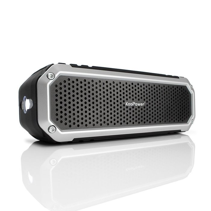 KooPower KOOMB0215BS 10W Aluminum Bluetooth Waterproof Speaker, Black / Silver