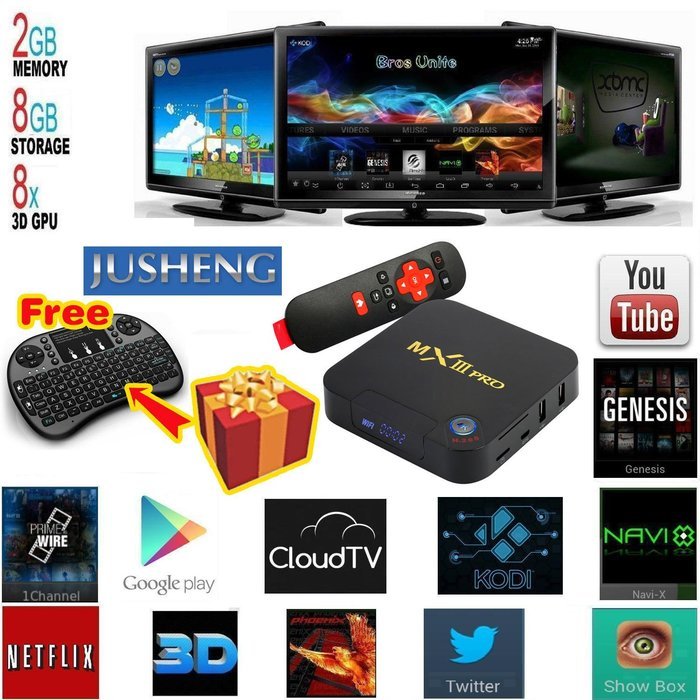 JUSHENG [Free I8 Wireless Mini keyboard] MXIII Pro MX3 Pro Quad Core Amlogic S905 Quad-Core Cortex A53 8-core...