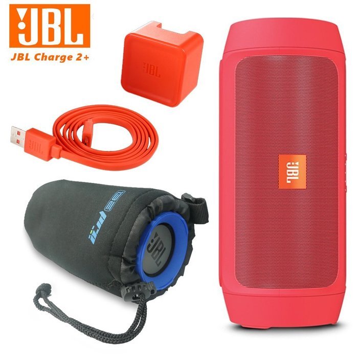 JBL Charge 2 Plus Splashproof Portable Bluetooth Speaker (Blue) + I3ePro Water Resistant Carry Pouch N2