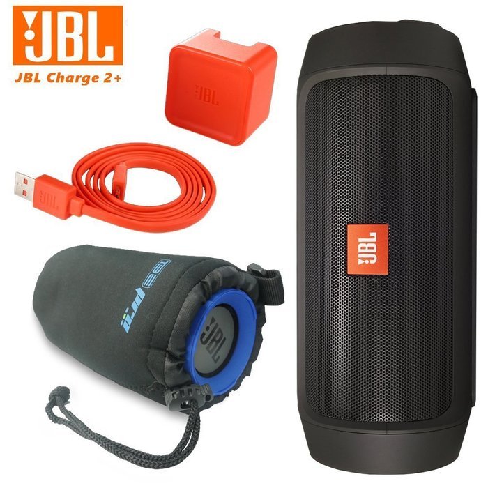 JBL Charge 2 Plus Splashproof Portable Bluetooth Speaker (Blue) + I3ePro Water Resistant Carry Pouch N4