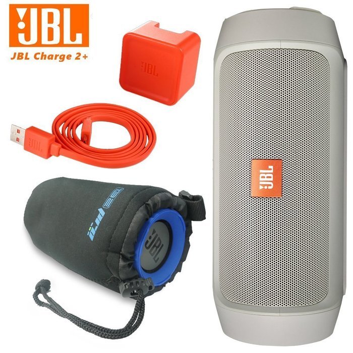 JBL Charge 2 Plus Splashproof Portable Bluetooth Speaker (Blue) + I3ePro Water Resistant Carry Pouch N6
