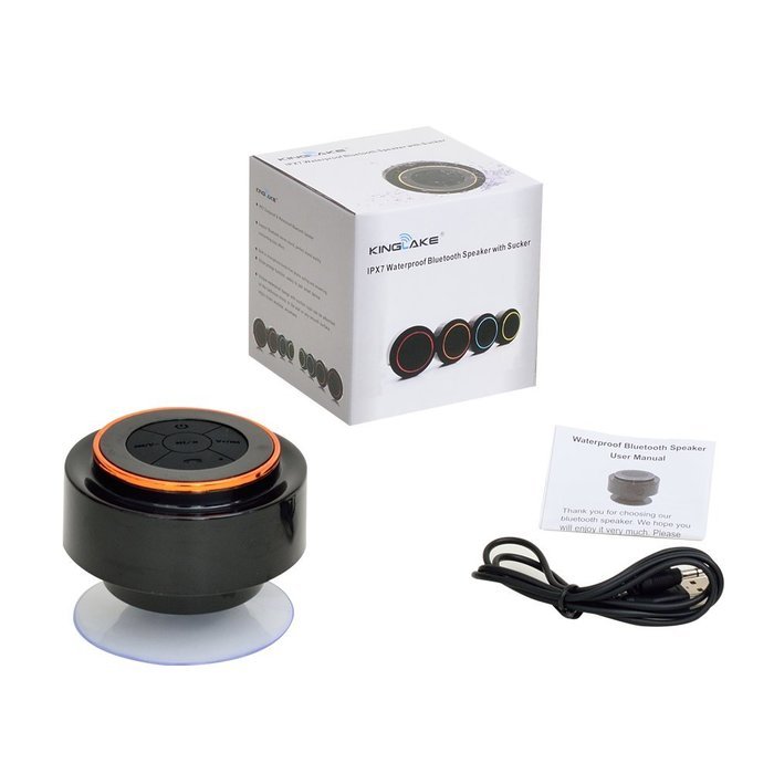 KINGLAKE Latest Brand New Exquisite IP67 Waterproof Mini Bluetooth Shower Speaker Enhanced Bass Audio Crystal... N4