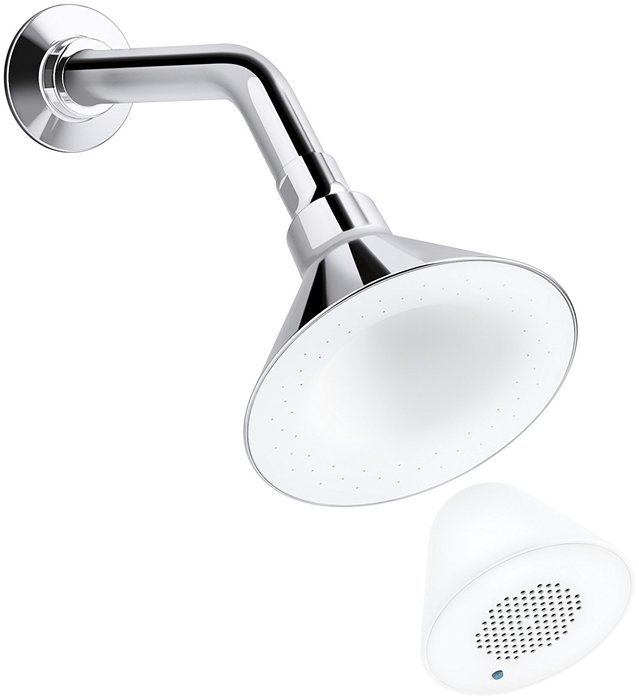 KOHLER K-9245-BN 2.5 GPM Moxie Showerhead and Wireless Speaker, Vibrant Brushed Nickel N2