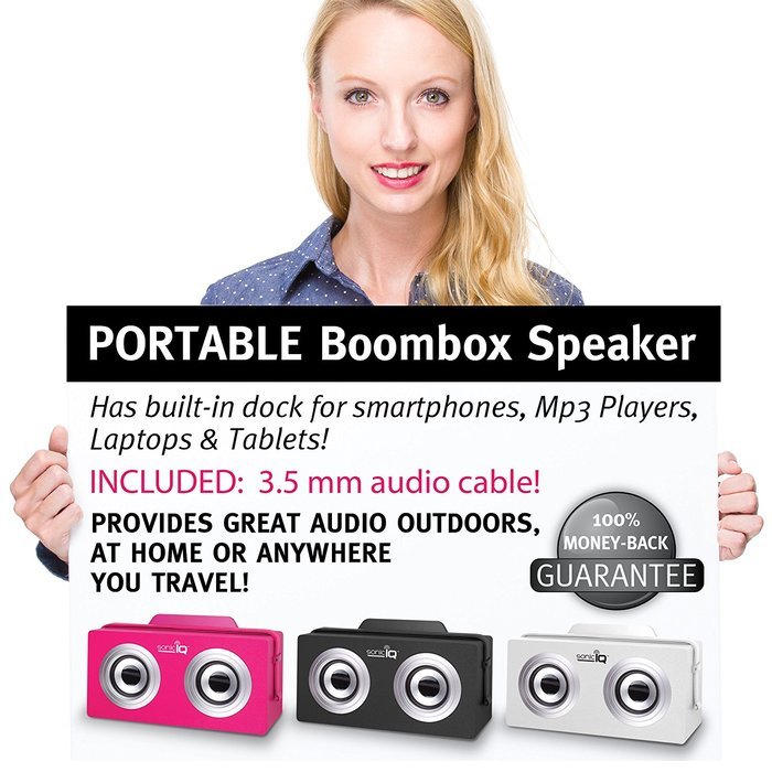 Rechargeable Bluetooth Boombox Wireless Speaker - Portable Mp3 Player System with Handle Has Built-in USB Charging... N2