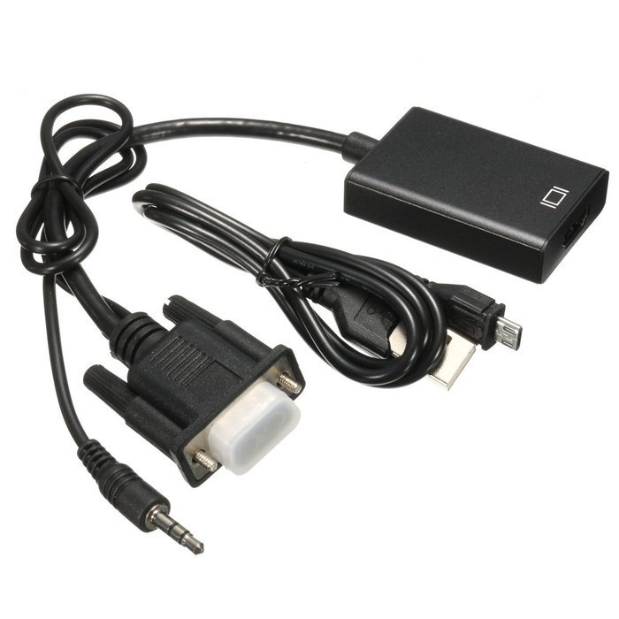 BephaMart 1080P VGA To HDMI HD Converter Adapter USB Audio Video Cable Laptop TV PC DVD N6