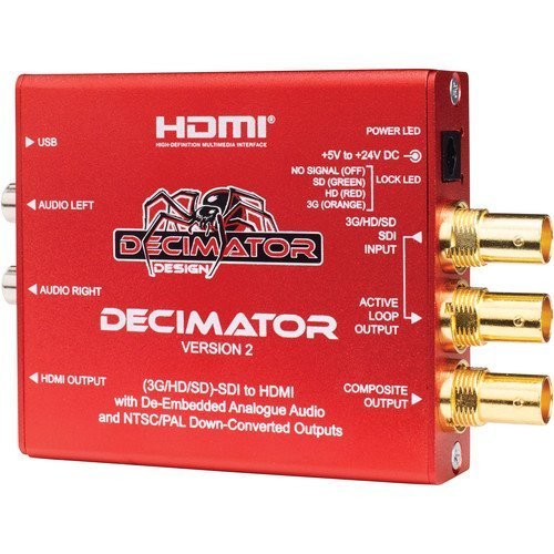 DECIMATOR 2 3G/HD/SD-SDI to HDMI Converter with Built-In NTSC/PAL Downscaler & Analog Audio Outputs N2
