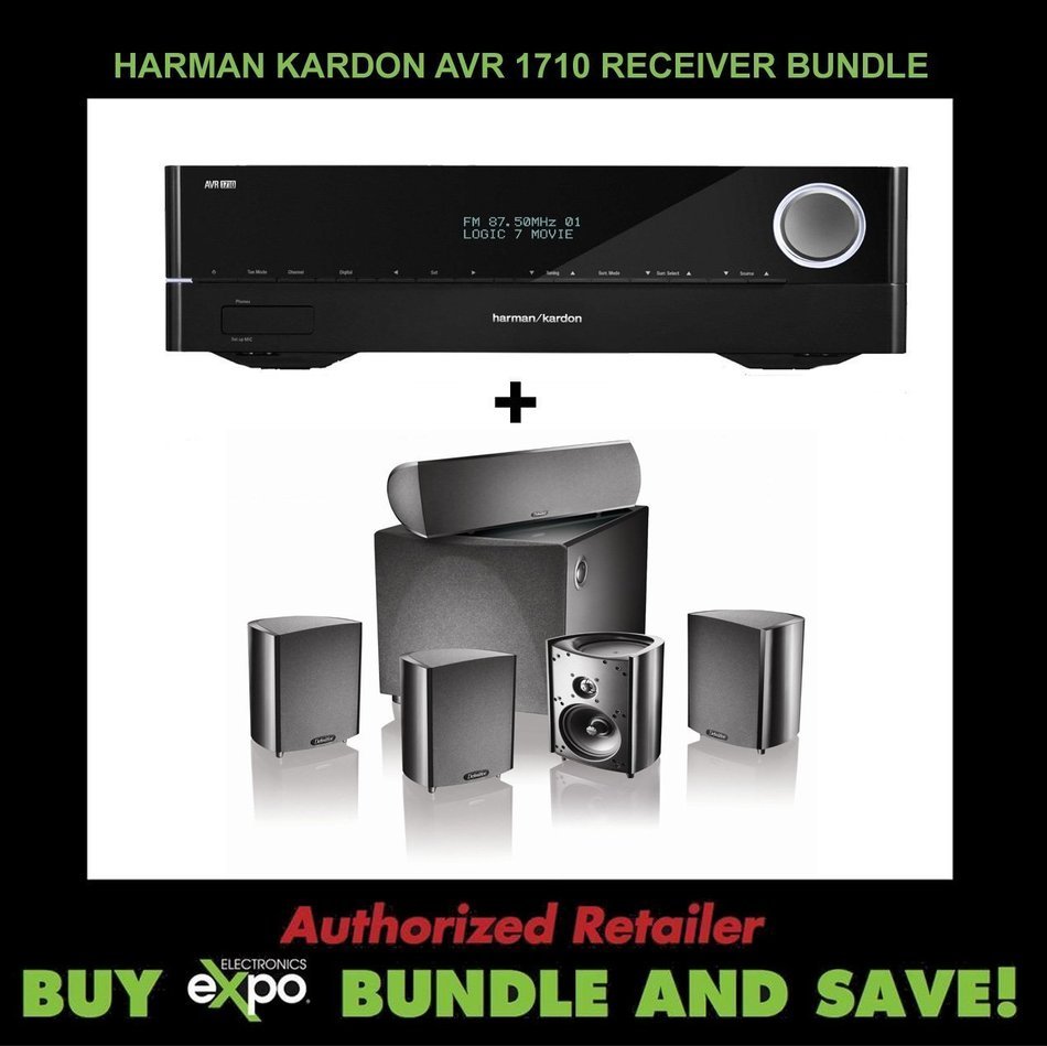 Harman Kardon AVR 1710 7.2-Channel 100-Watt Network-Connected Audio/Video Receiver + Definitive Technology ProCinema...