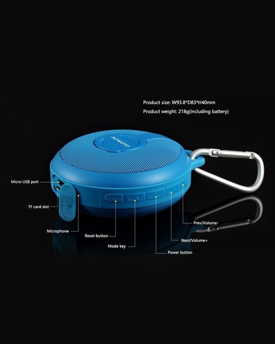 AOWOTO Outdoor Ultra Portable Wireless Bluetooth Speaker,hands Free Waterproof Shower Speaker with Tf Card Compatible... N5