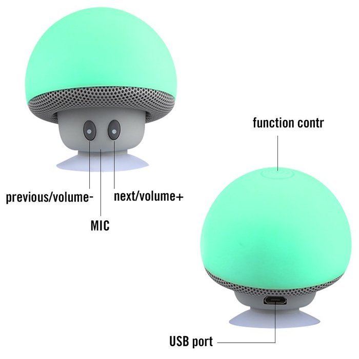 NSK Mini Portable Mushroom Bluetooth Speaker Green N3