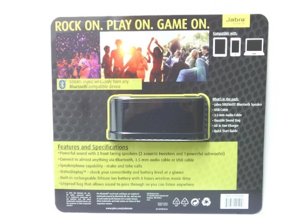 Jabra Solemate Wireless Bluetooth Speaker (Blister Pack) N4